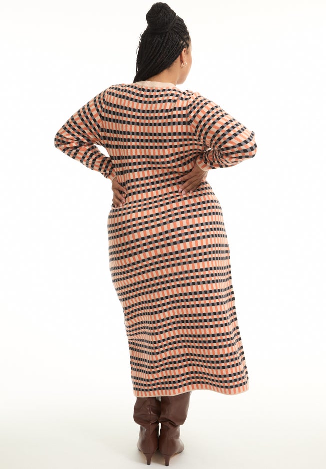 Ribbed Faux-Wrap Midi Dress image number null