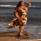 Asymmetrical One-Sleeve Cape Dress image number null