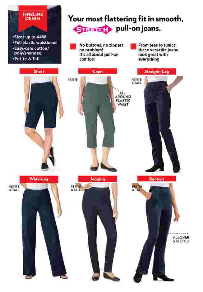 Womens Plus-Size Fineline Stretch Denim Pull-On Capri Jeans image number 2