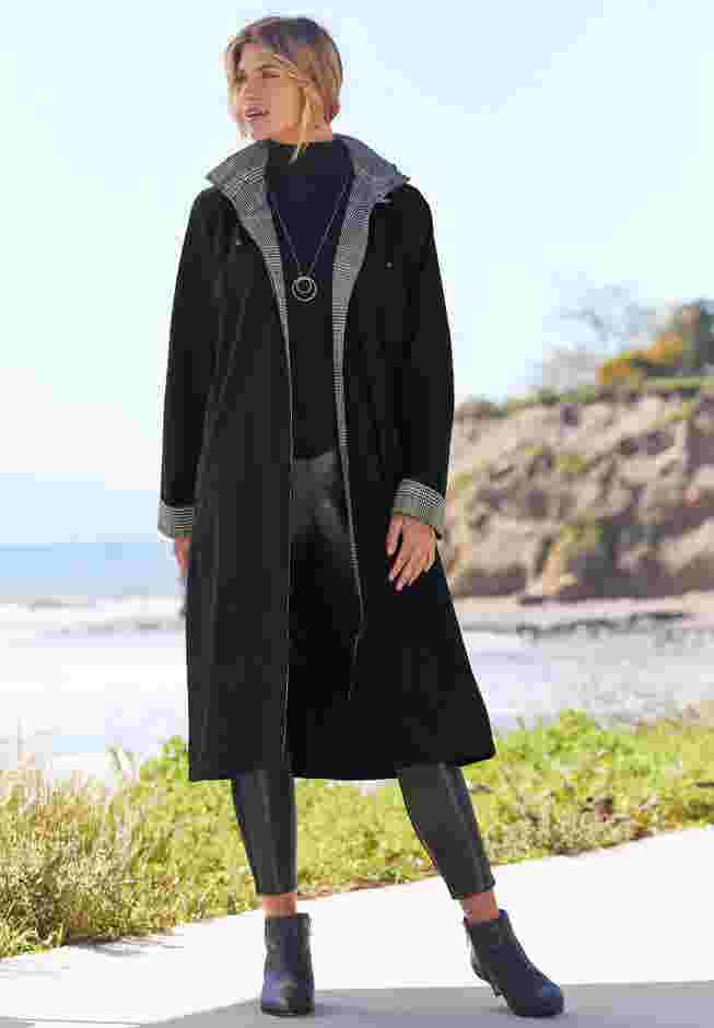 Contrast Hood Raincoat image number 4