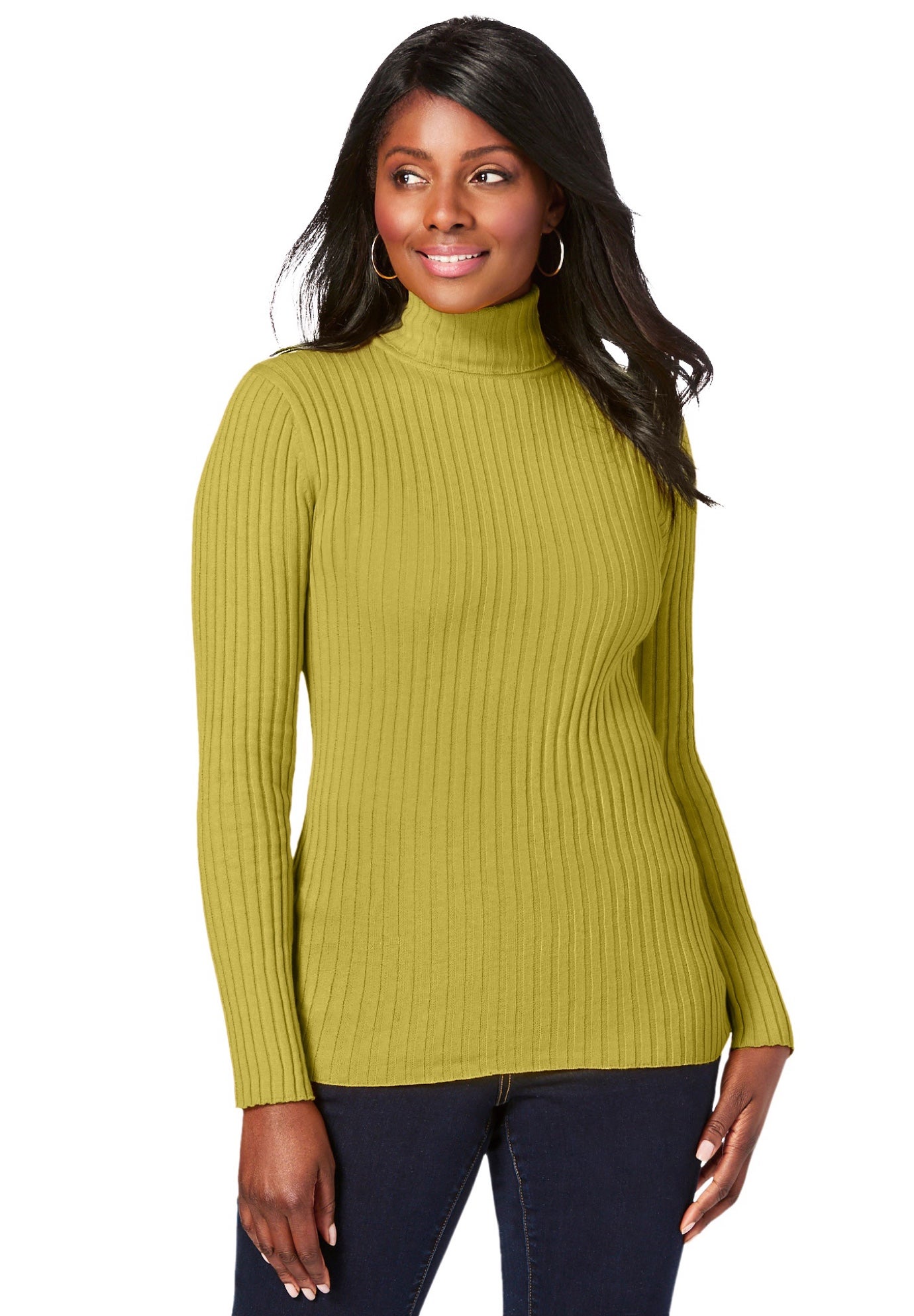 Ribbed Cotton Turtleneck Sweater image number 1