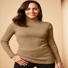 Ribbed Cotton Turtleneck Sweater image number null