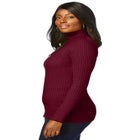 Ribbed Cotton Turtleneck Sweater image number 2