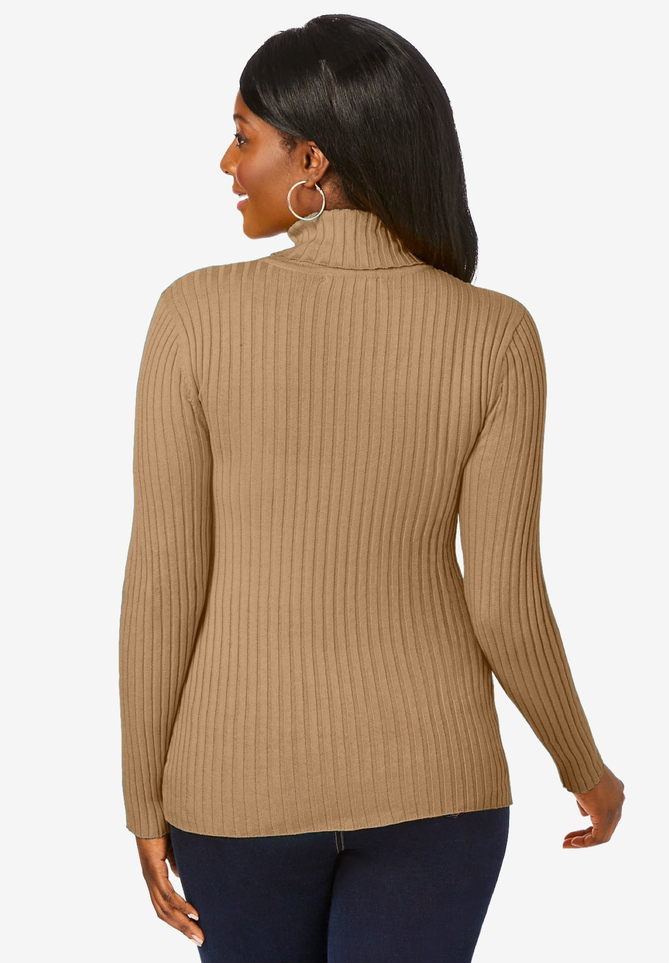 Ribbed Cotton Turtleneck Sweater image number 1