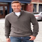 Quarter Zip Mock Neck Lightweight Sweater image number null