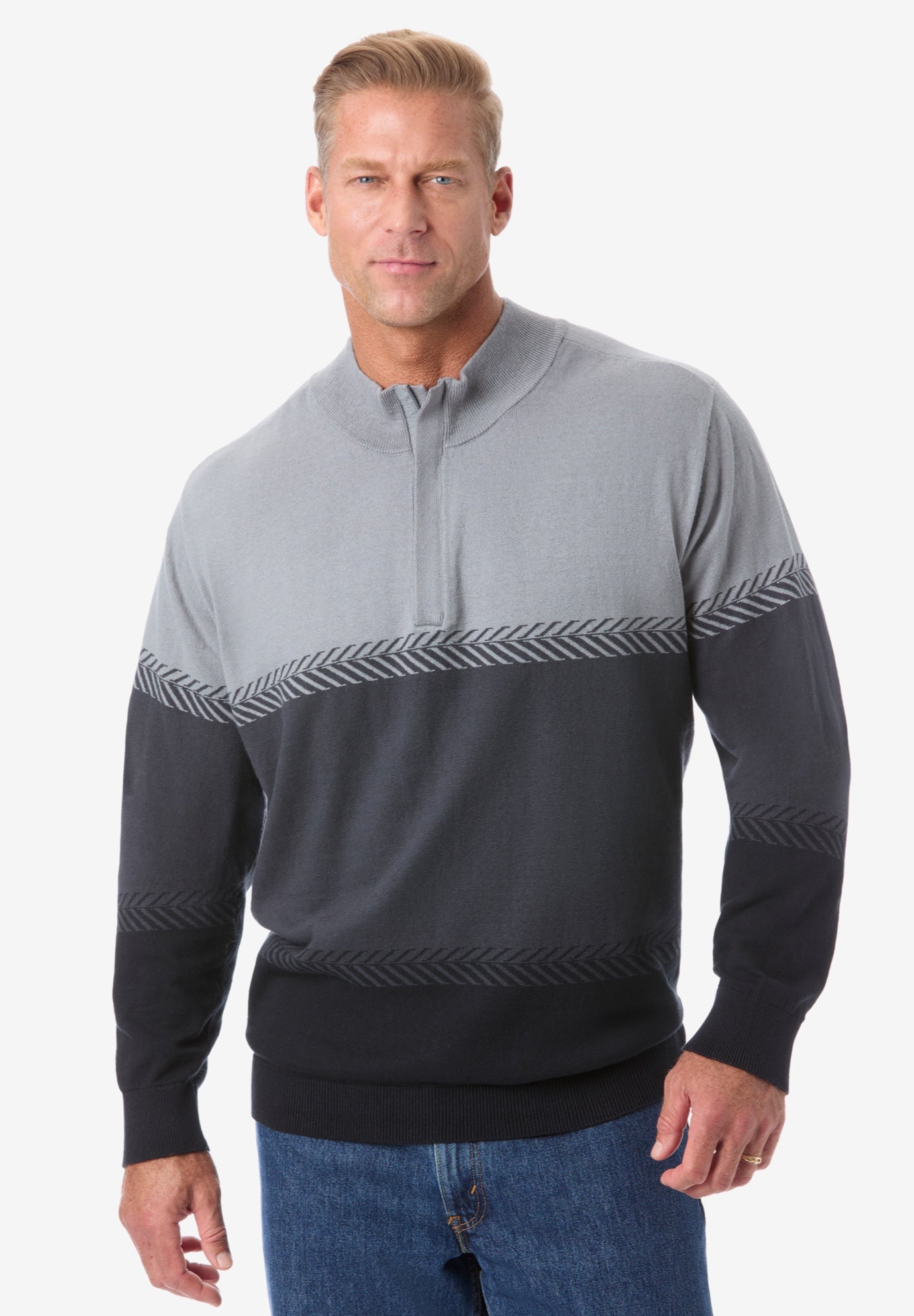 Quarter Zip Mock Neck Lightweight Sweater image number 0