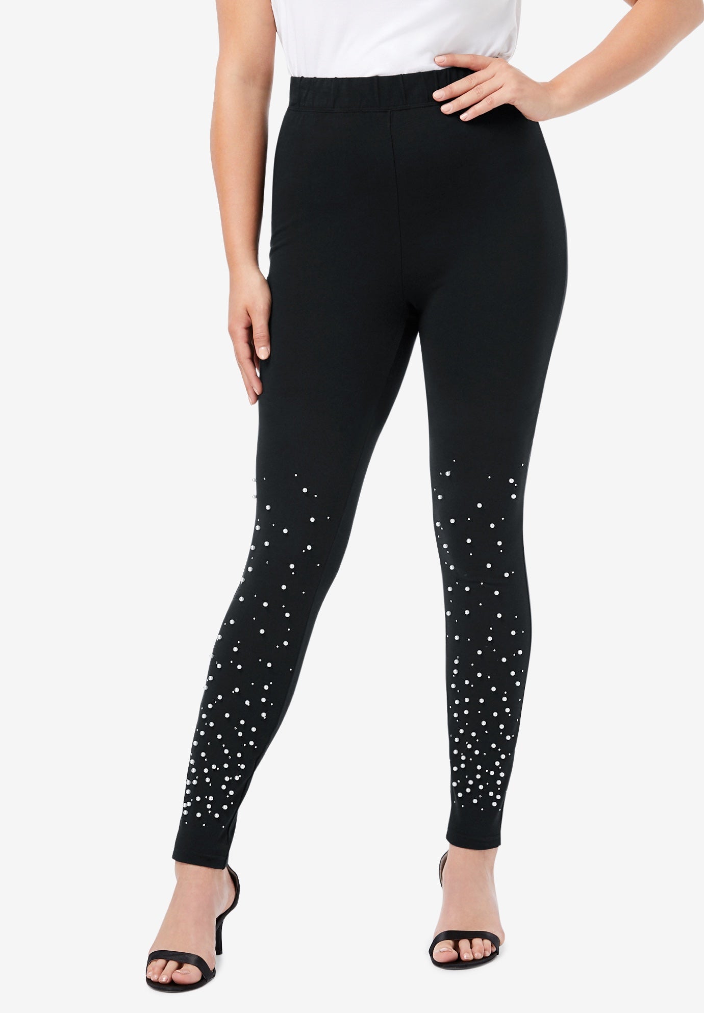 Rhinestone And Pearl Legging image number 0