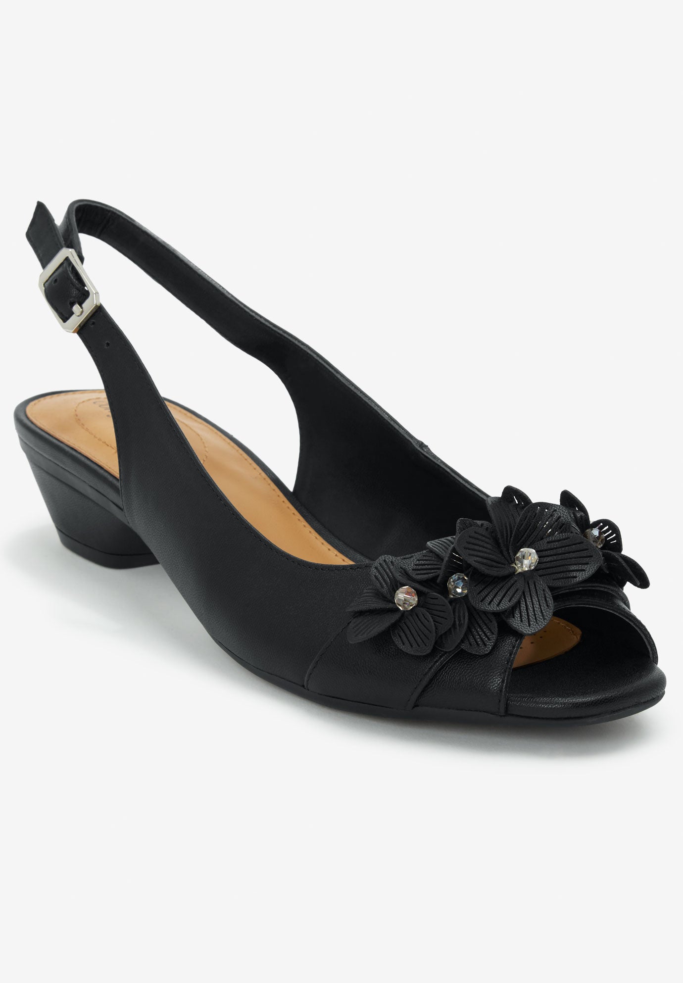 Rider Slingback Heels - Versatile Leather-Like Sandals
