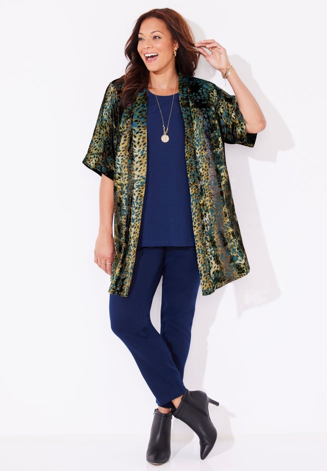 In-Vogue Velvet Kimono image number 2