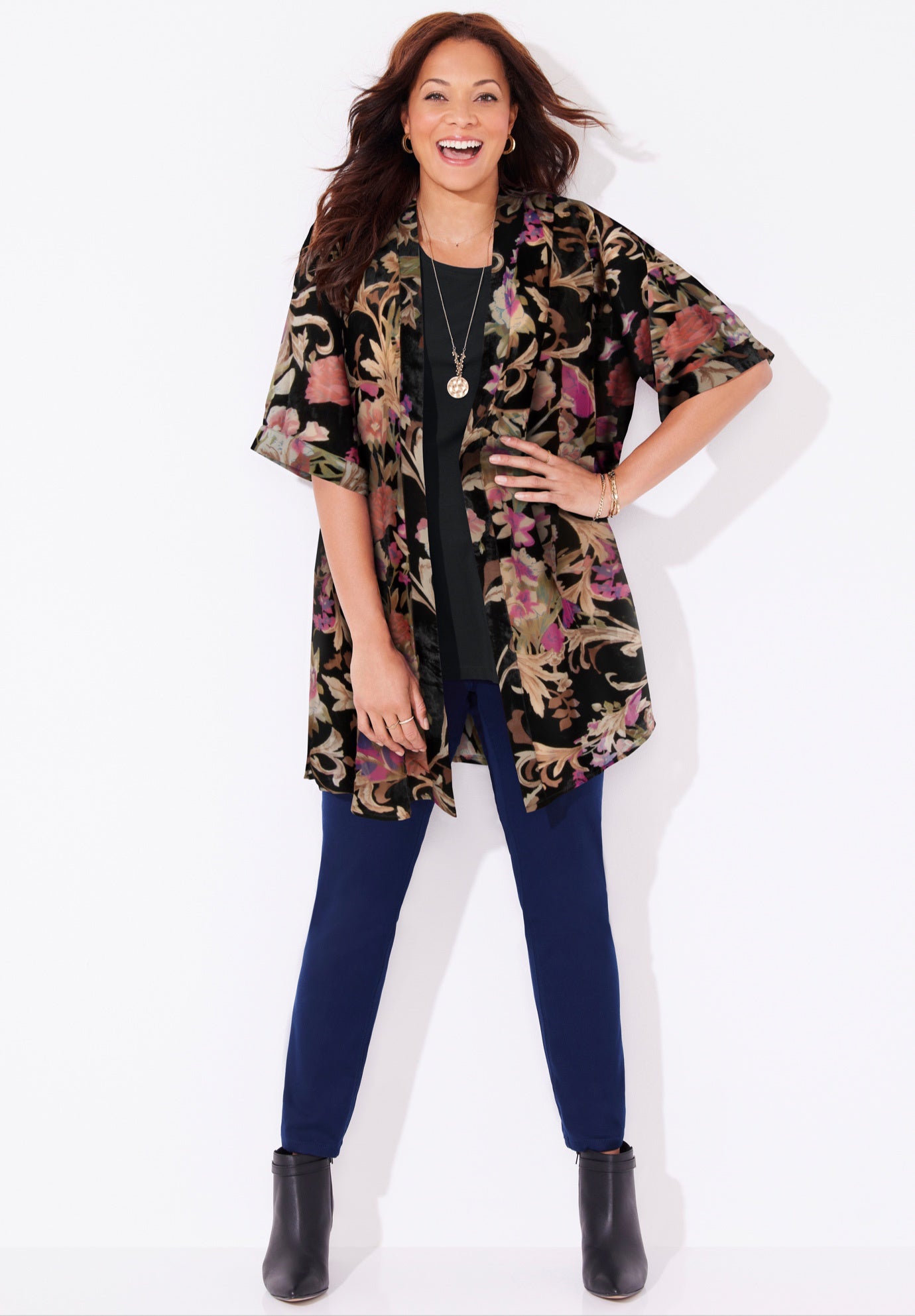 In-Vogue Velvet Kimono image number 0