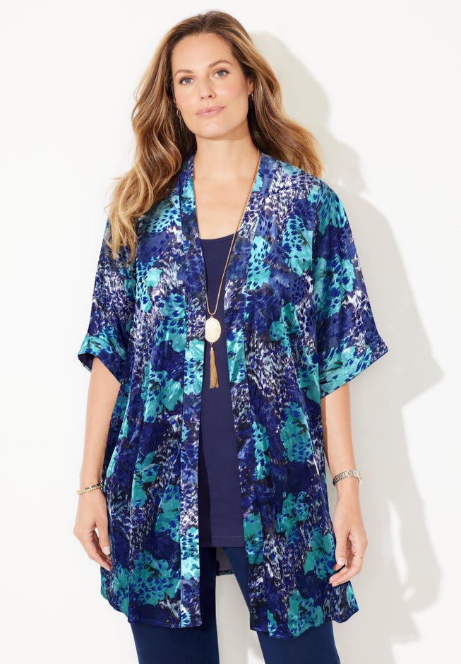 In-Vogue Velvet Kimono image number 1