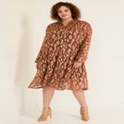 Coraline Metallic Print Georgette Dress image number null