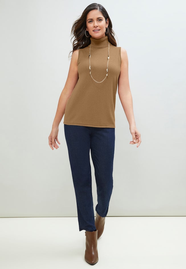 Carefree Cashmere Sleeveless Turtleneck Shell image number 1