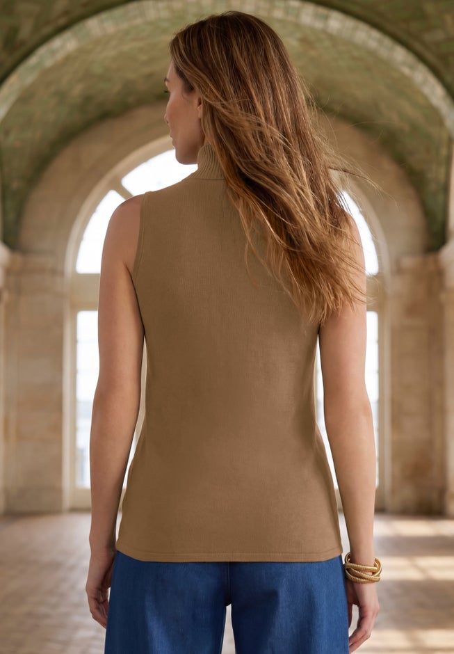 Carefree Cashmere Sleeveless Turtleneck Shell image number 2