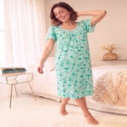 Short Silky Lace-Trim Gown image number 3