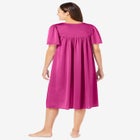 Short Silky Lace-Trim Gown image number null