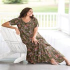 Short-Sleeve Crinkle Dress image number null