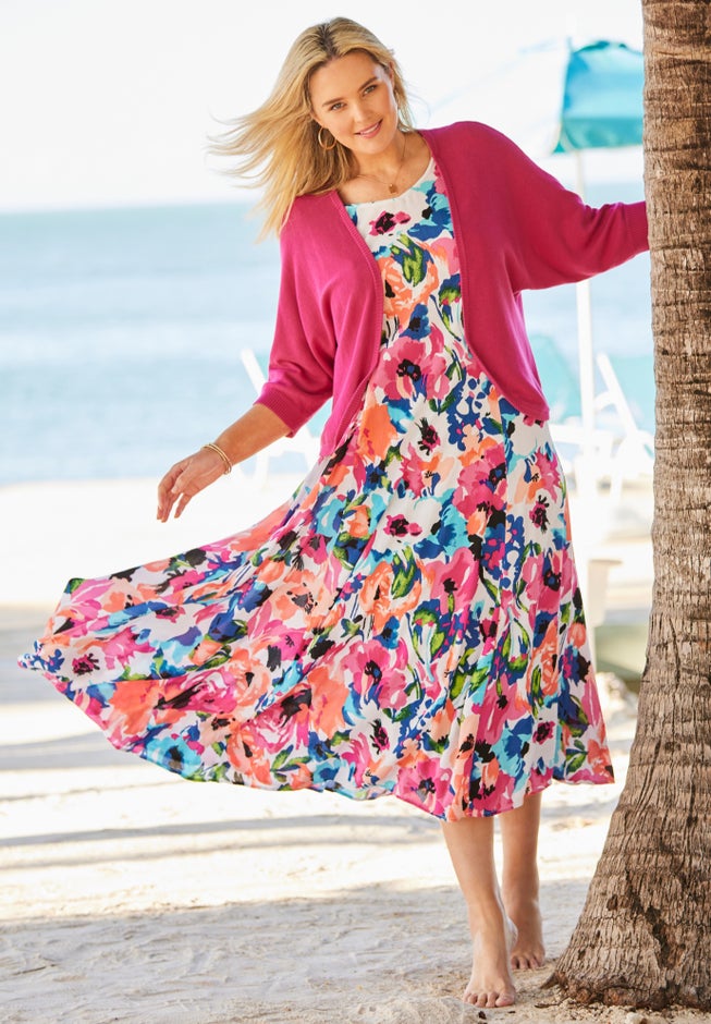 Short-Sleeve Crinkle Dress image number 5