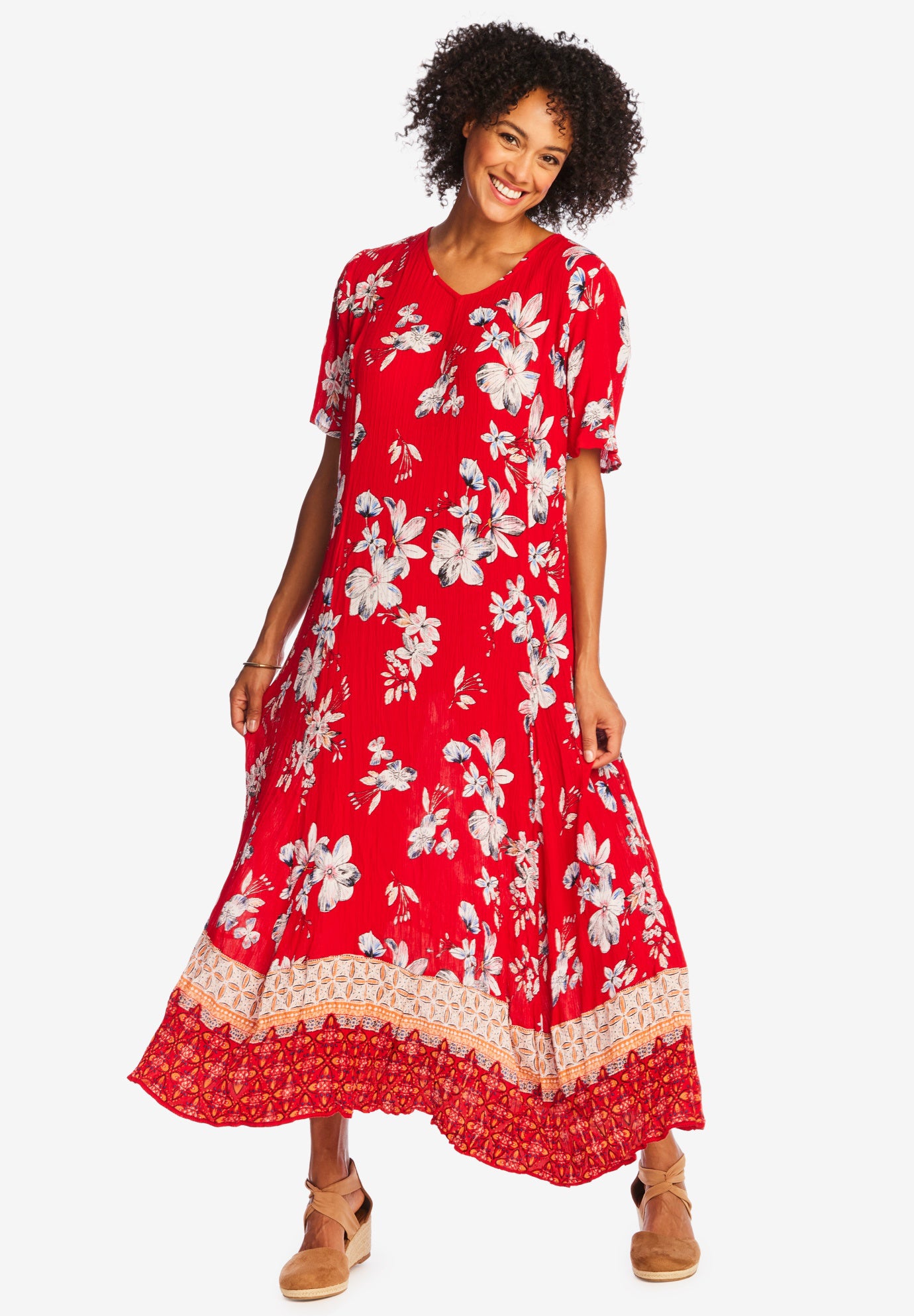 Short-Sleeve Crinkle Dress image number 0