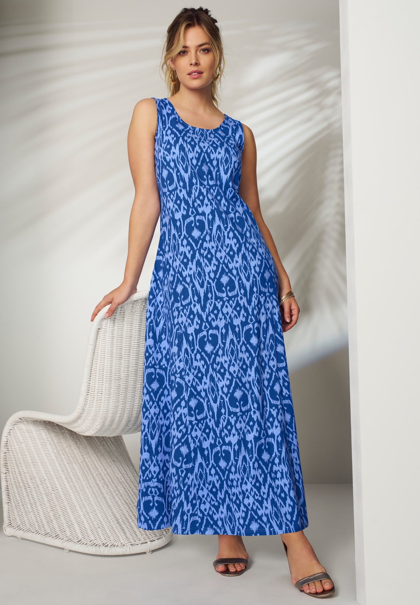 Stretch Cotton Tank Maxi Dress image number 0