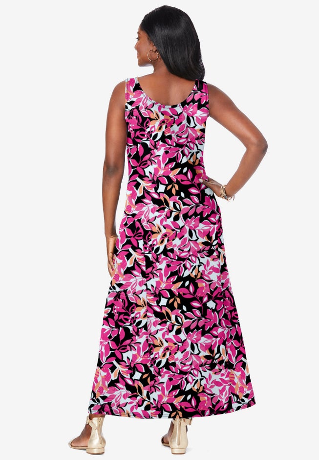 cotton tank maxi dress Jones New York Striped Tank Dress