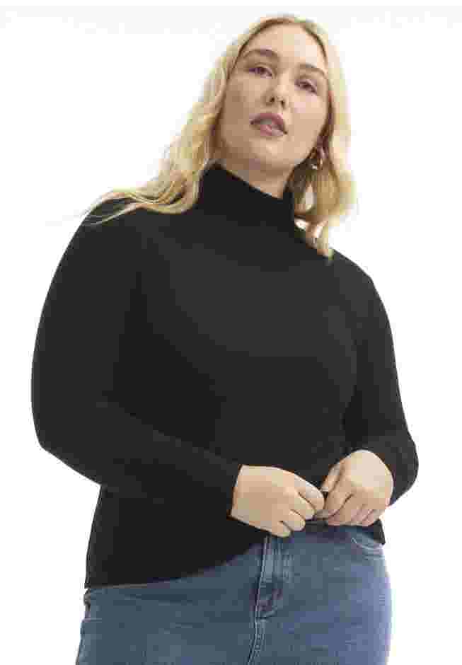 Ribbed Mock Neck Top image number 0