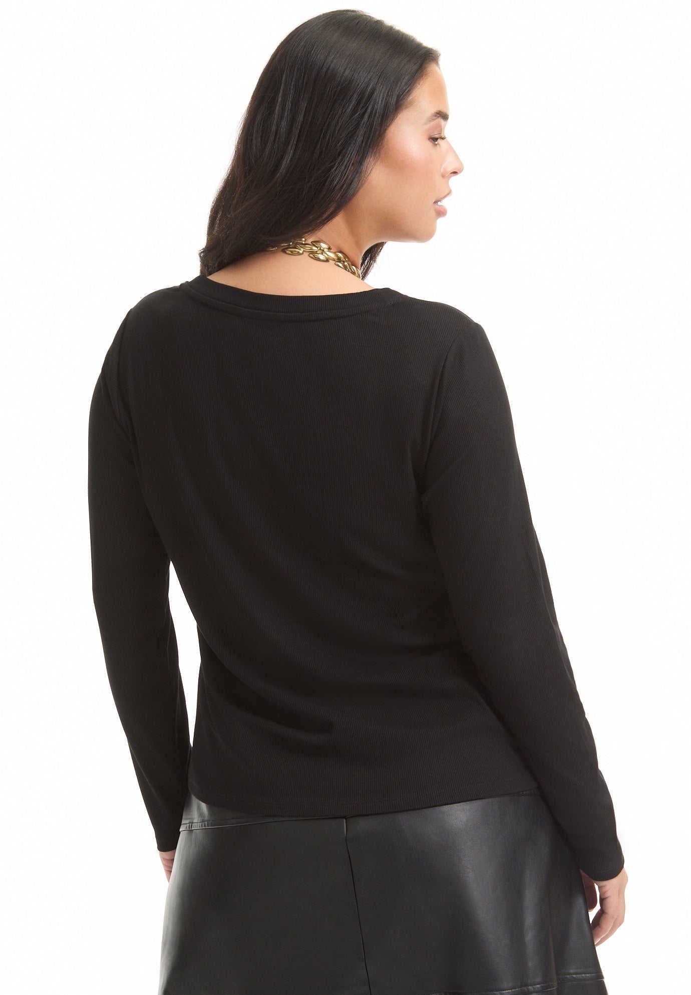 Ribbed Scoopneck Top image number 1