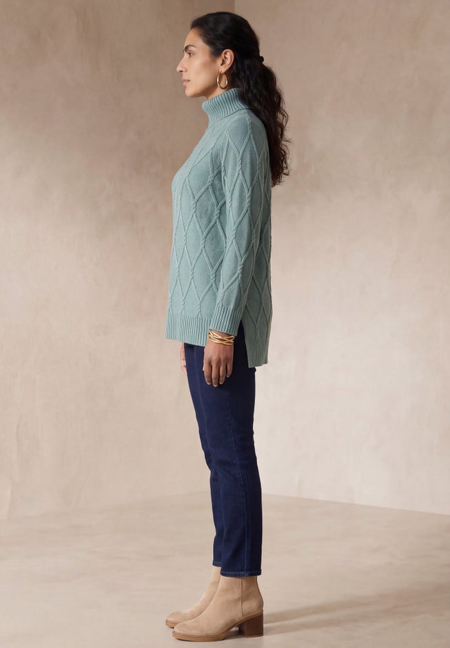 Cable Turtleneck Sweater image number 2