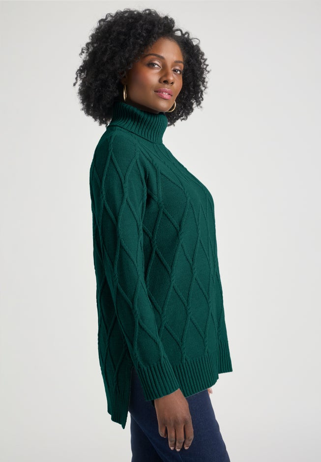 Cable Turtleneck Sweater image number 2