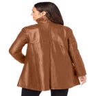 A-Line Zip Front Leather Jacket image number null