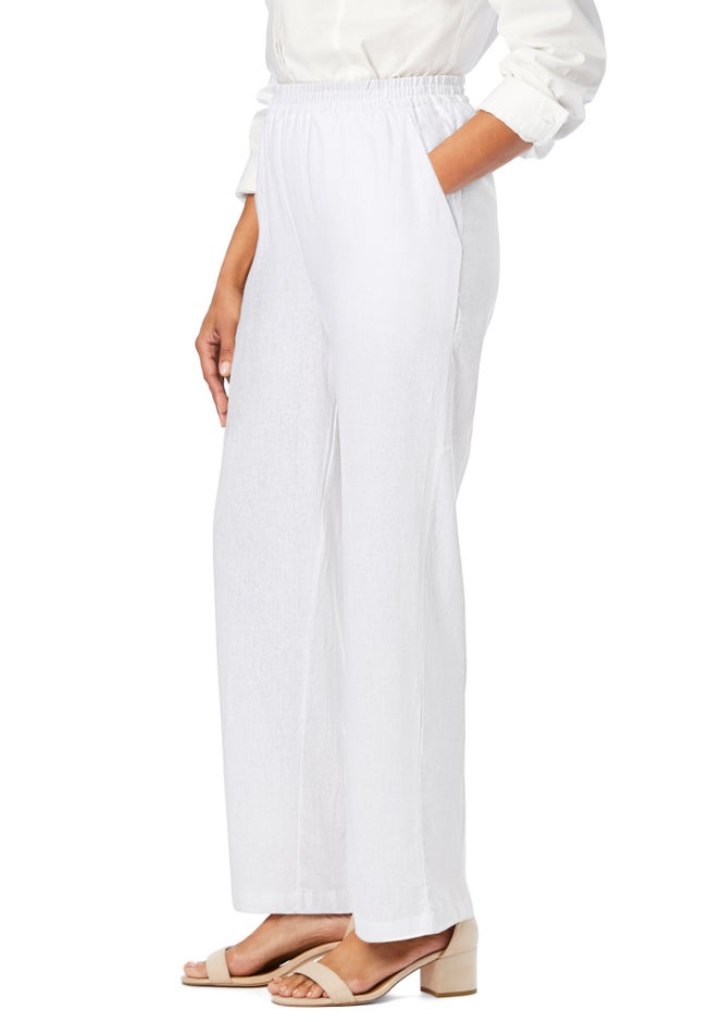 Lightweight Linen-Blend Straight-Leg Pants image number 2