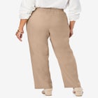 Lightweight Linen-Blend Straight-Leg Pants image number null