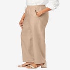 Lightweight Linen-Blend Straight-Leg Pants image number null