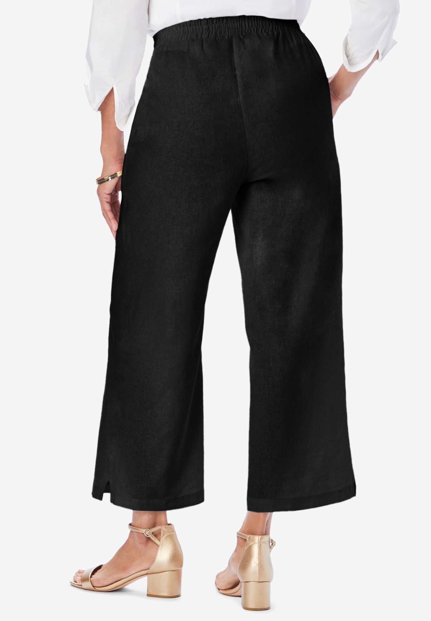 Wide Leg Linen Crop Pant image number 1