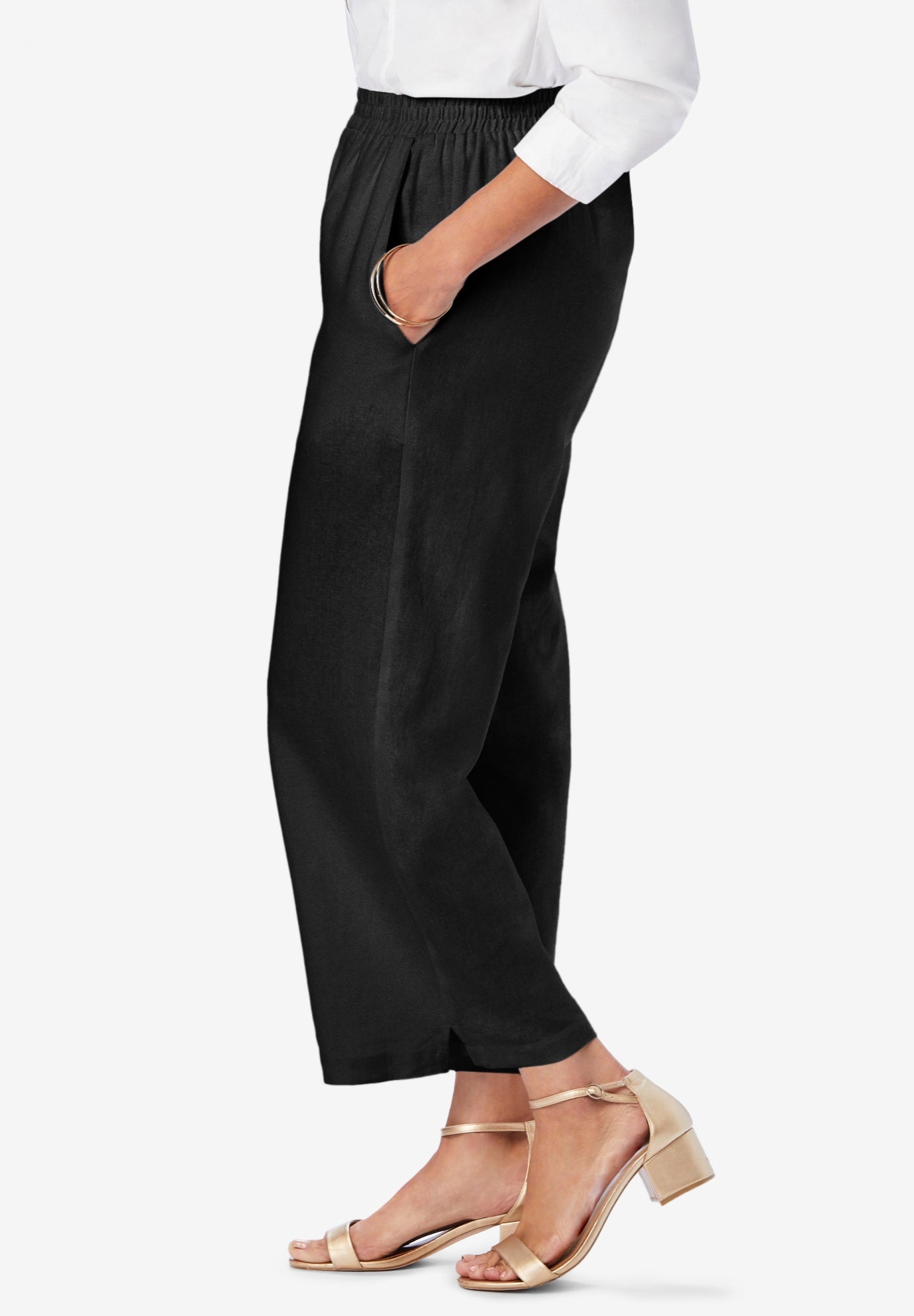 Wide Leg Linen Crop Pant image number 2