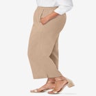 Wide Leg Linen Crop Pant image number null