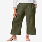 Wide Leg Linen Crop Pant image number null