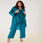 Plus Size Beaded Georgette Scoop Neck 3-Piece Pant Set image number null