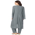 Plus Size Beaded Georgette Scoop Neck 3-Piece Pant Set image number null