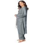 Plus Size Beaded Georgette Scoop Neck 3-Piece Pant Set image number null