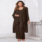 Plus Size Beaded Georgette 3-piece Pant Set &ndash; Formal Wear image number null