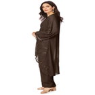 Plus Size Beaded Georgette Scoop Neck 3-Piece Pant Set image number null