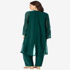 Plus Size Beaded Georgette 3-piece Pant Set &ndash; Formal Wear image number null