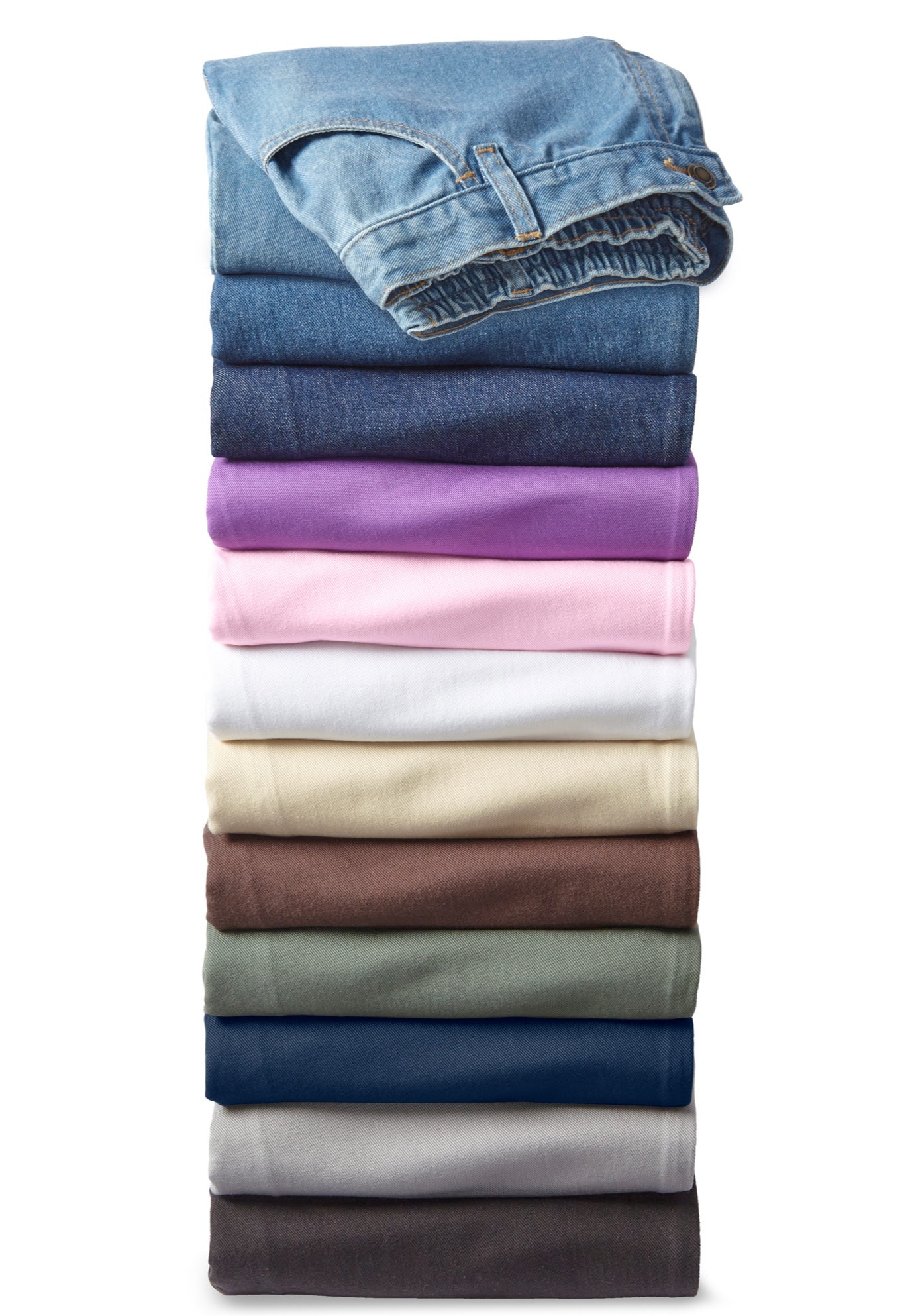 Perfect All-Cotton Back-Elastic Denim Jeans image number 7