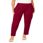 Stretch Knit Crepe Straight Leg Pants image number null