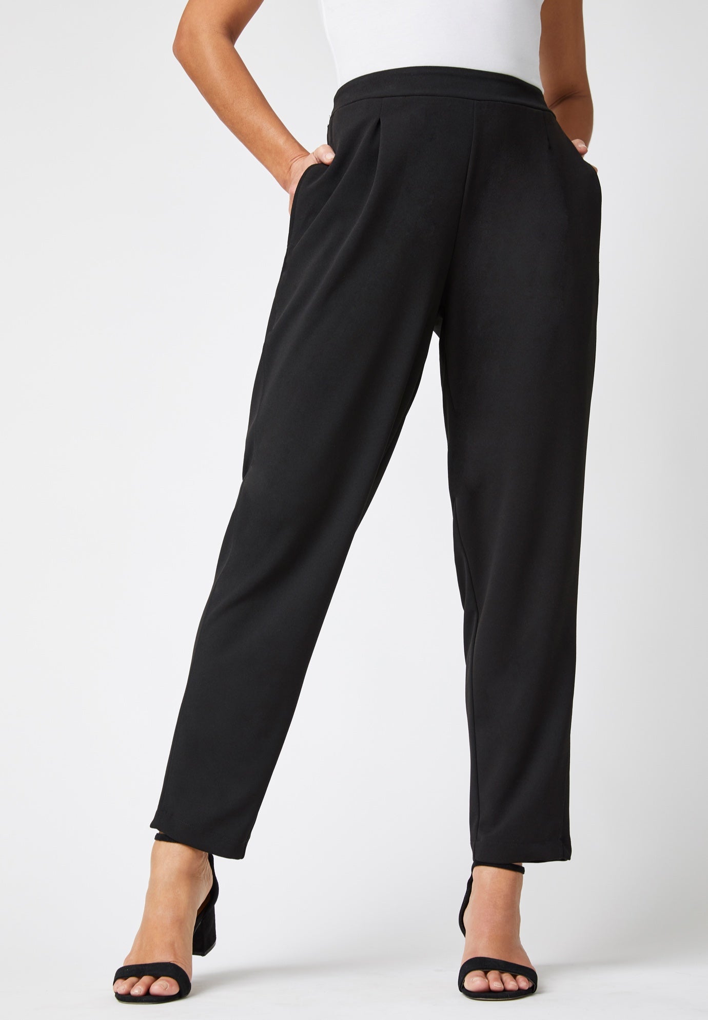 Stretch Knit Crepe Straight Leg Pants image number 0