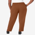Stretch Knit Crepe Straight Leg Pants image number null