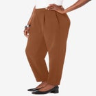 Stretch Knit Crepe Straight Leg Pants image number null