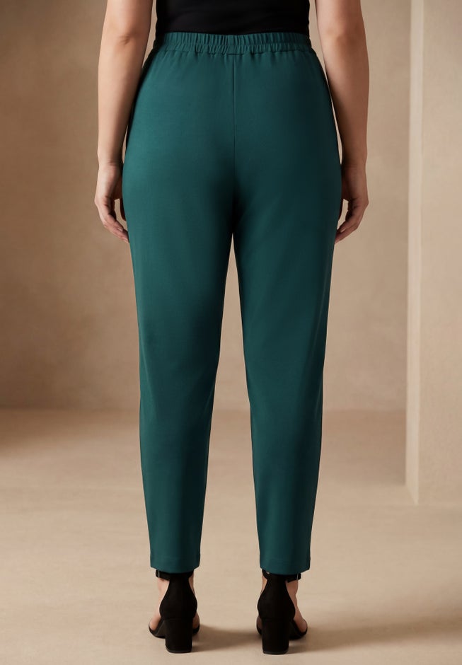 Stretch Knit Crepe Straight Leg Pants image number 1