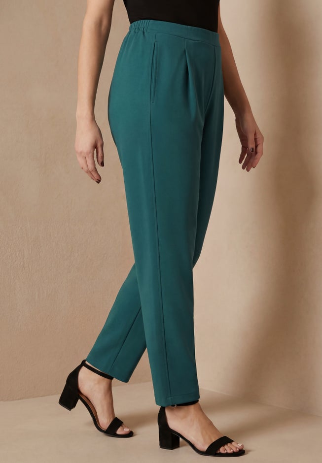 Stretch Knit Crepe Straight Leg Pants image number 2